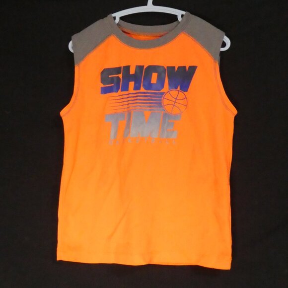 OSHKOSH B'GOSH | size 5 | Orange and Grey Basketball Sleeveless Shirt - Picture 1 of 16